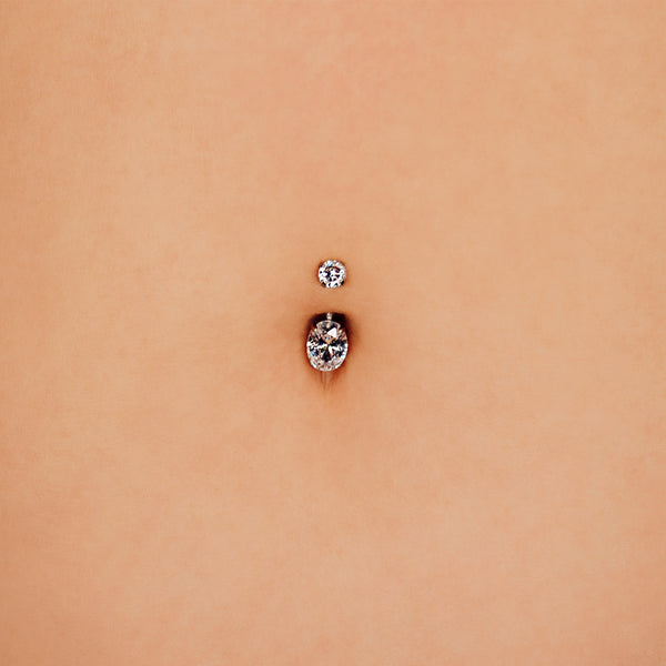 Silver belly sale button piercing